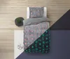 A child's bed with bedding featuring sports-themed patterns, some of which glow in the dark. Produktbild-Vorschau