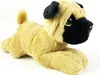 A plush toy pug lying down on a white background. Produktbild-Vorschau