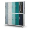A multi-compartment metal locker unit with doors in various colors. Anteprima dell’immagine prodotto
