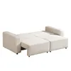 A beige modular sofa bed is shown against a white background, partially extended. Voir les images du produit