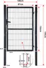 A diagram showing the dimensions of a garden gate. Produktbild-Vorschau