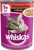 A can of Whiskas cat food with a cat image on it. Podgląd zdjęcia produktu