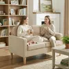 HOMCOM Sofa 2 Sitzer Couch mit 2 Wurfkissen, Stauraum Produktbild-Vorschau 8