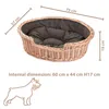 Cestino per cani in vimini ovale con cuscino 75X57 H19 CM Anteprima dell’immagine prodotto 1