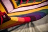 A close-up view of a colorful striped hammock. Náhled obrázku produktu
