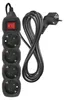 Steckdosenleiste 3 m / 4 Steckdosen / Schalter / schwarz / PVC / 1,5 mm2 Produktbild-Vorschau