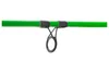 A close-up view of a fishing rod with a green body and black accents. Produktbild-Vorschau