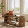 Banc d'entrée en bois - Banc avec étagère à chaussures à Voir les images du produit 1