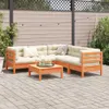 6-tlg. Garten-Sofagarnitur mit Kissen Wachsbraun Produktbild-Vorschau 3