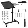 A black adjustable laptop stand with included screws and a screwdriver, displayed against a white background. Náhľad obrázku produktu