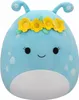 A blue plush toy with yellow flowers on its head, set against a white background. Podgląd zdjęcia produktu