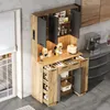 Armoire vitrine Merax pour cuisine, équipée de LED, meuble Voir les images du produit 5