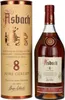 A bottle of Asbach Privatbrand 8 Jahre brandy and its cylindrical packaging. Produktbild-Vorschau