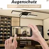 A person is holding a smartphone to take a picture of a modern geometric ceiling light in a room with Asian-inspired decor. Voir les images du produit