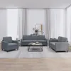vidaXL Set di divani a 3 pezzi in velluto grigio scuro Anteprima dell’immagine prodotto 2