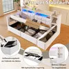 Stauraumbett mit LED-Beleuchtung, Aufbewahrung, Lattenrost, Produktbild-Vorschau 6