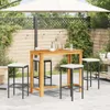 The Living Store 5-tlg. Gartenbar-Set Schwarz Massivholz Produktbild-Vorschau 4
