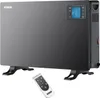 A black Noveen CH7100 LCD Smart Konvektorheizung with a remote control. Podgląd zdjęcia produktu
