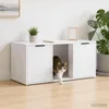 vidaXL Kočičí toaleta, bílá, 100 x 49 x 45 cm, materiál: Náhled obrázku produktu 2