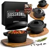 Gusskönig 4er Mini Dutch Oven-Set mit Untersetzer und Produktbild-Vorschau 1