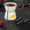 Schokoladenfondue-Set für 4 Personen, Keramik-Fonduebecher Produktbild-Vorschau 4