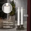 Zestaw 2x świeca Led woskowa obiadowa FLAMME STRIPE biała Podgląd zdjęcia produktu 12