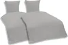 4 teilige Uni Bettwäsche 135 x 200 cm grau silber Einfarbig Produktbild-Vorschau 1