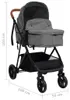 vidaXL 3-in-1 Kinderwagen Hellgrau und Schwarz Stahl Produktbild-Vorschau 7