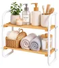 Relaxdays Regal, Bambus, Metall, Badezimmer, Flur, 2 Produktbild-Vorschau 1