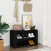 vidaXL Stojan na topánky čierny 75x35x45 cm Materiál drevo Náhľad obrázku produktu 2