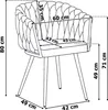 A diagram showing the dimensions of a chair. Náhled obrázku produktu