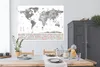 MuchoWow® Poster Weltkarte - Flagge - Schwarz - Weiß Produktbild-Vorschau 3
