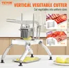 A commercial vegetable cutter is shown in use, with inset images demonstrating different cutting sizes. Náhľad obrázku produktu