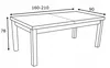 A line drawing of a table with dimensions indicated. Náhled obrázku produktu
