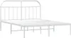 vidaXL Bettgestell mit Kopfteil Metall Weiß 183x213 cm Produktbild-Vorschau 3