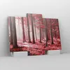 Bild auf Leinwand - Leinwandbild - 3 Teile - Wald Rot Bäume Produktbild-Vorschau 4