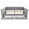 Merax gestoffeerd dagbed 90x190 cm met ruitpatroon, Productafbeelding-voorbeeld 5