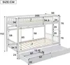 A diagram of a white bunk bed with dimensions indicated by numbers and lines. Náhľad obrázku produktu