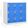 vidaXL Armadietto grigio chiaro e blu 90x45x92,5 cm in Anteprima dell’immagine prodotto 9