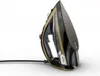 A black and gold steam iron is shown against a white background. Voir les images du produit