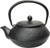 A black cast iron teapot with a textured surface and a curved handle, presented on a white background. Podgląd zdjęcia produktu