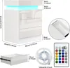 2x Nachttisch mit LED,Weiß Hochglanz Nachtschrank mit Produktbild-Vorschau 3