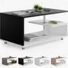 CASARIA® Couchtisch Schwarz Weiß Holz mit Stauraum 95x55cm Produktbild-Vorschau 8