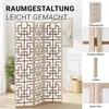 Shoji Prírodné drevo 3-dielny Room Divider Privacy Screen Náhľad obrázku produktu 5