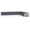 vidaXL 9-tlg. Garten-Lounge-Set mit Kissen Weiß Kiefer Produktbild-Vorschau 4