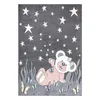 Kinderteppich Teddy-Bär - Grau, Rosa - 140x200 cm - Produktbild-Vorschau 2