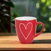 Set di 4 tazze da caffè grandi in stile country con cuori Anteprima dell’immagine prodotto 6