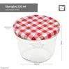 100 pots 230 ml To 82 couvercle rouge à carreaux avec sucre Voir les images du produit 5