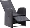A single black rattan recliner chair with its footrest extended, shown against a white background. Náhľad obrázku produktu