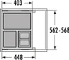 A technical drawing showing dimensions of a product. Produktbild-Vorschau